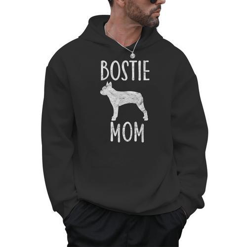Vintage Boston Terrier Mom Dog Owner Bostie Mother Men Hoodie - Bostonterriersmerch.com