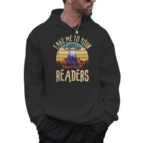 Vintage Take Me To Your Readers English Teacher Alien Space Men Women Men Hoodie - teacherstshirts.com AU