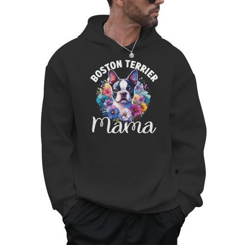 Watercolor Floral Boston Terrier Mama Dog Lover Mother's Day For Men Women Girls Kids Men Hoodie - Bostonterriersmerch.com