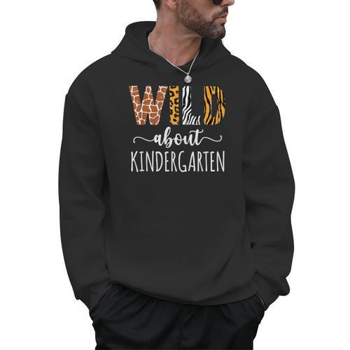 Wild About Kindergarten Teacher Leopard Print Men Hoodie - teacherstshirts.com