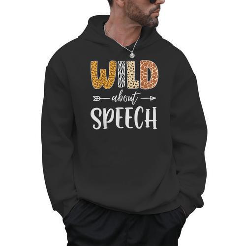 Wild About Speech SLP Leopard Teacher Back To School Kids Men Hoodie - teacherstshirts.com DE