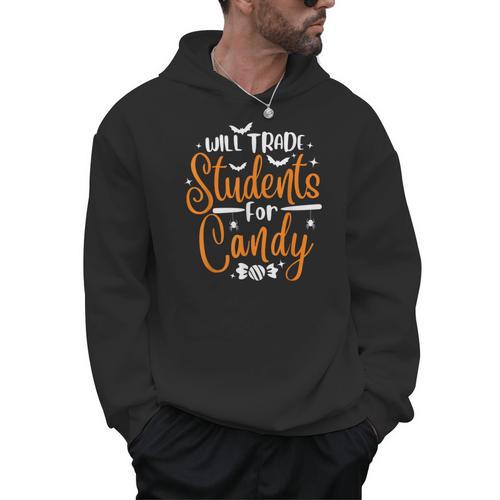 Will Trade Students For Candy Halloween Costume Teacher Men Hoodie - teacherstshirts.com AU