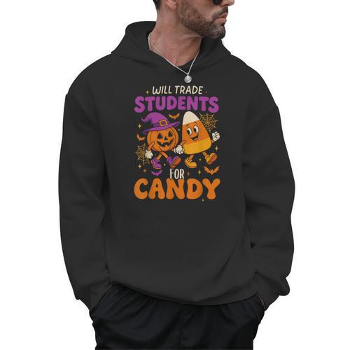 Will Trade Students For Candy Shirt Fun Candy Corn Teacher Men Hoodie - teacherstshirts.com AU