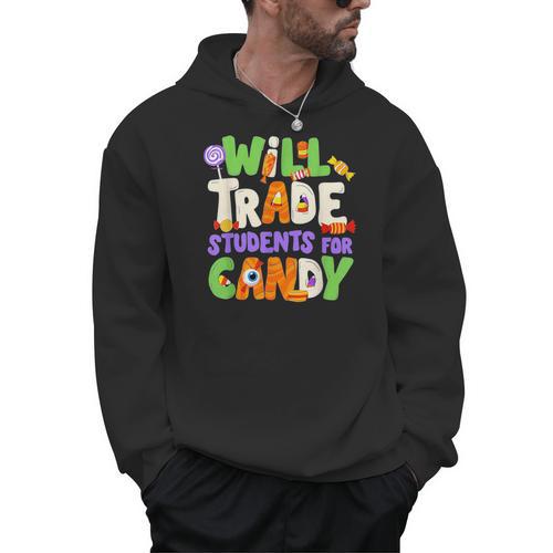 Will Trade Students For Candy Teacher Cute Halloween Costume Men Hoodie - teacherstshirts.com AU