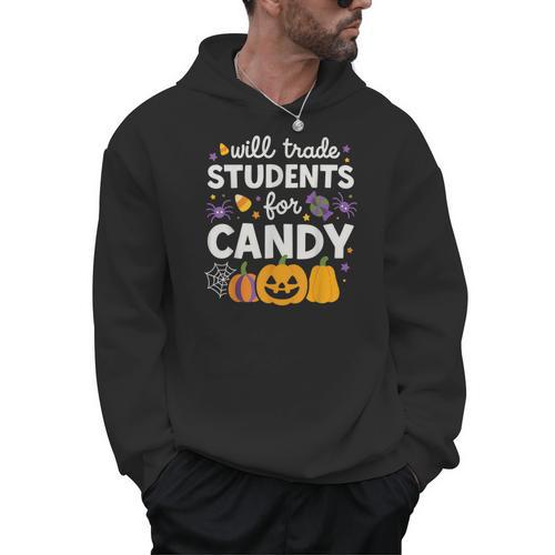 Will Trade Students For Candy Teacher Cute Halloween Men Hoodie - teacherstshirts.com CA