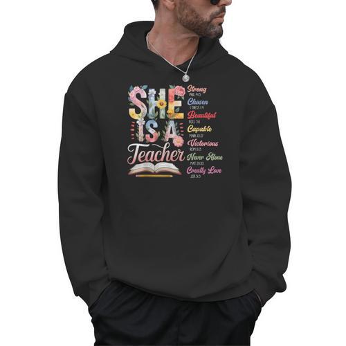 Women Bible Verse Christian Teacher God Says Back To School Men Hoodie - teacherstshirts.com UK
