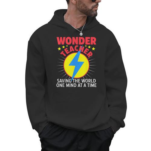 Wonder Teacher Costume Shirt Teacher Halloween Costume Men Women Men Hoodie - teacherstshirts.com