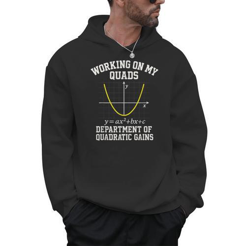 Working On My Quads Algebra Math Gym Teacher Men Hoodie - teacherstshirts.com