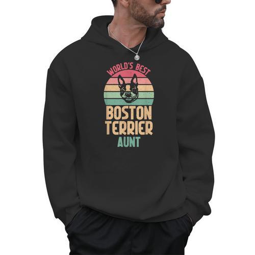 Worlds Best Boston Terrier Aunt Men Hoodie - Bostonterriersmerch.com