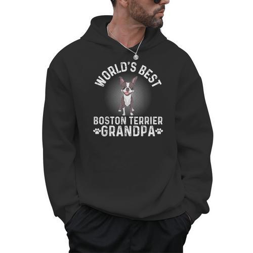 World's Best Boston Terrier Grandpa Dog Grandfather For Men Women Girls Kids Men Hoodie - Bostonterriersmerch.com