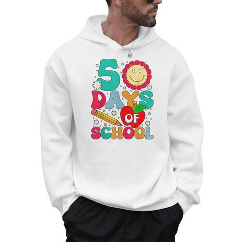 50 Days Of School Teacher Happy 50th Day Of School Kids Men Hoodie - teacherstshirts.com