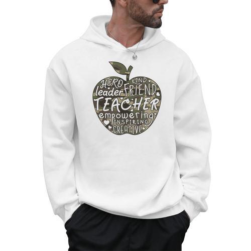 Apple Camoflauge Clothing Camo Student Teacher Cute School Men Hoodie - teacherstshirts.com CA