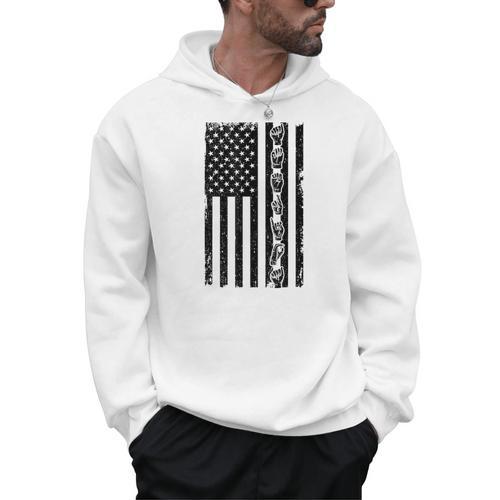 ASL Flag Sign Language Deaf ASL Teacher For Men Women Men Hoodie - teacherstshirts.com