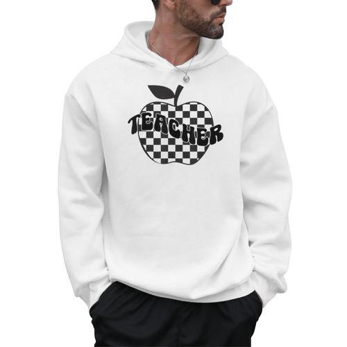 Back To School Checkered Apple Teacher Checkerboard Teacher For Men Women Girls Kids Men Hoodie - teacherstshirts.com DE