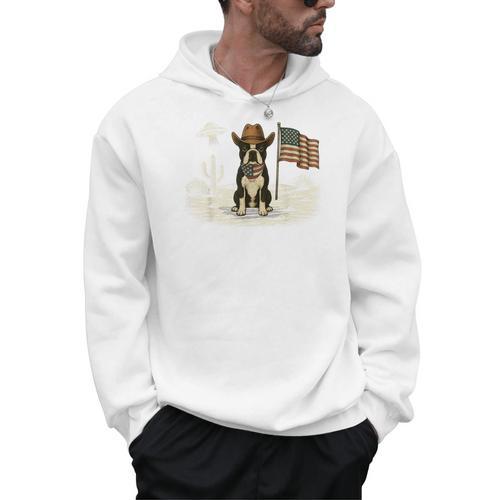 Boston Terrier 4th Of July US American Flag Dog Patriotic Men Hoodie - Bostonterriersmerch.com