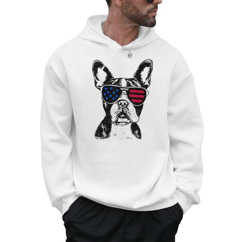 Boston Terrier Dog 4th July America USA Flag Men Women Kids Men Hoodie - Bostonterriersmerch.com