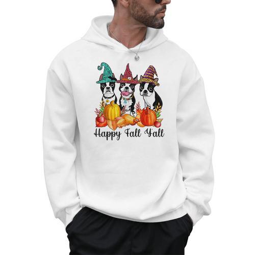 Boston Terrier Dog Lover Fall Ya'Ll Halloween Costume Men Women Men Hoodie - Bostonterriersmerch.com CA