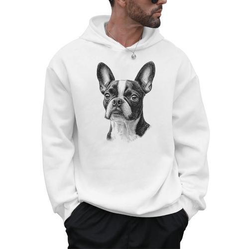Boston Terrier Dog Motif Pet Illustration Boston Terrier For Men Women Kids Men Hoodie - Bostonterriersmerch.com
