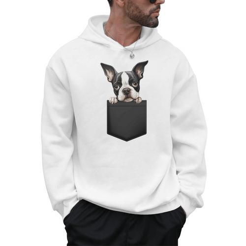Boston Terrier Dog Puppy Dog In Pocket Cute Pet Lover Men Hoodie - Bostonterriersmerch.com