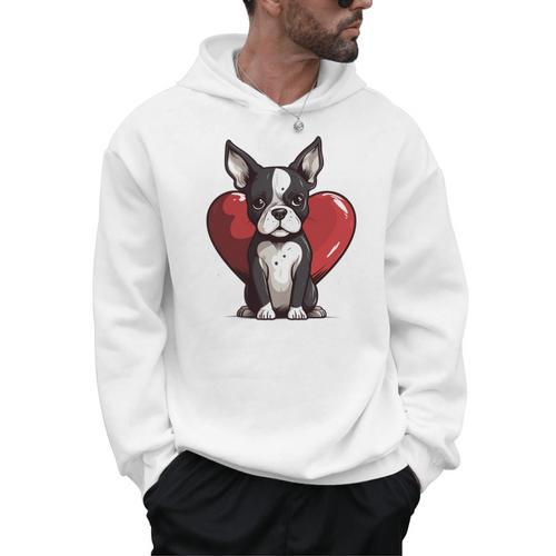 Boston Terrier Mom Dad Bostie Dog Lover Valentines Day Men Hoodie - Bostonterriersmerch.com