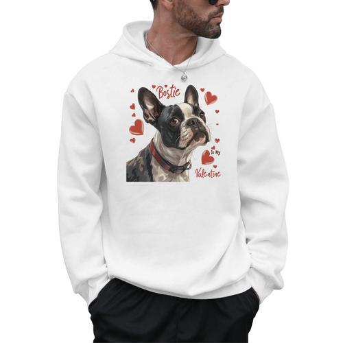 Boston Terrier Is My Valentine Cute Pet Dog Owner Valentine Men Hoodie - Bostonterriersmerch.com