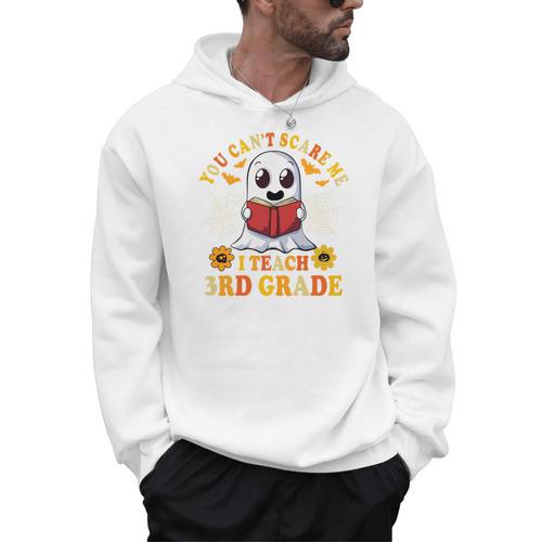 You Cant Scare Me I Teach 3rd Grade Teacher Halloween Men Hoodie - teacherstshirts.com DE