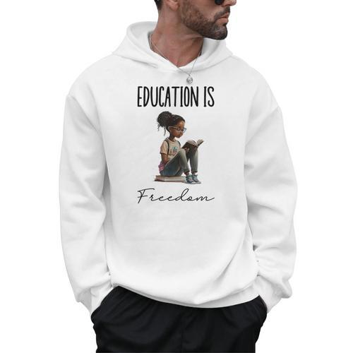 Education Is Freedom Teacher Books Black History Month Men Hoodie - teacherstshirts.com AU