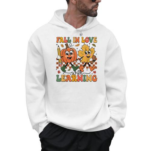 Fall In Love With Learning Thanksgiving Teacher Student Men Hoodie - teacherstshirts.com AU