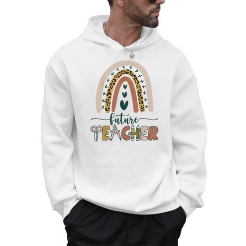 Future Teacher Boho Rainbow Leopard New Grad Student Men Hoodie - teacherstshirts.com