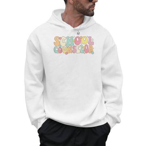 Groovy School Counselor Back To School Teacher Counseling Men Hoodie - teacherstshirts.com AU