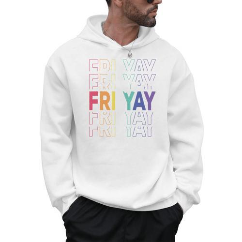 Happy Fri Yay Teacher Friday Saying Men Hoodie - teacherstshirts.com AU