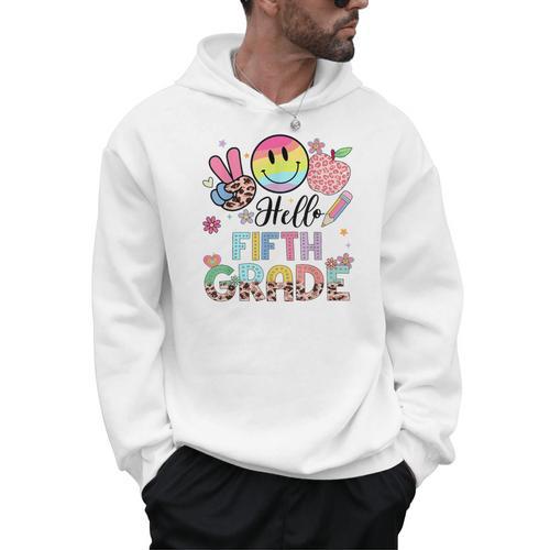 Hello 5th Grade Boy Girl Teacher Back To School 5th Grade Men Hoodie - teacherstshirts.com AU