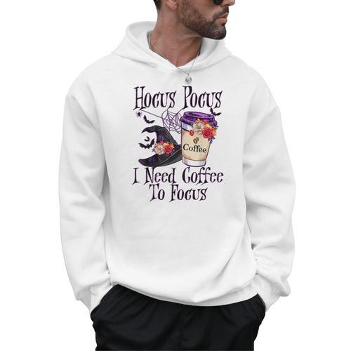 Hocus Pocus I Need Coffee To Focus Halloween Teacher Men Hoodie - teacherstshirts.com