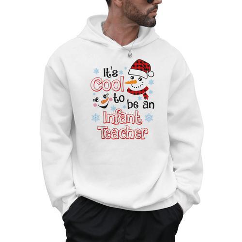 It's Cool To Be a Infant Teacher Snowman Winter Christmas Men Hoodie - teacherstshirts.com AU