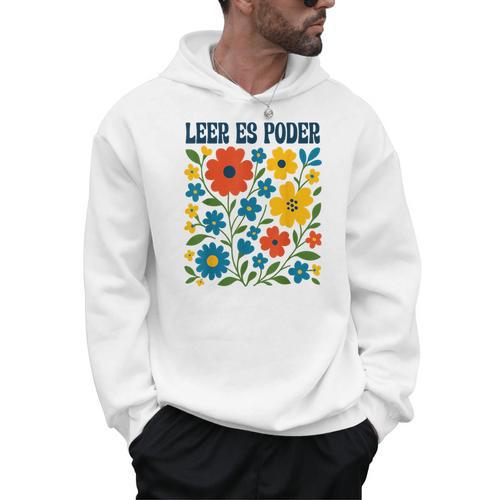 Leer Es Poder Cute Floral Boho Spanish Teacher Reading Men Hoodie - teacherstshirts.com AU