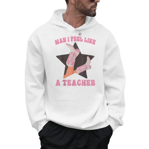 Man I Feel Like A Teacher Retro Western Country Cowgirl Men Hoodie - teacherstshirts.com AU