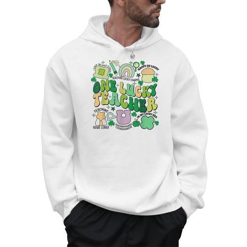One Lucky Teacher St Patrick's Day Irish Teacher Lucky Era Men Hoodie - teacherstshirts.com