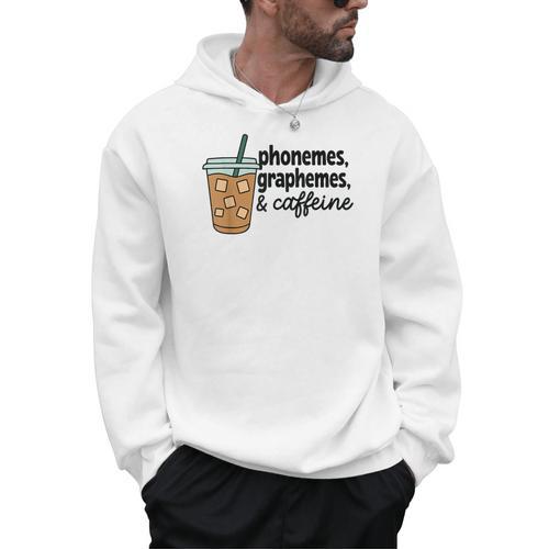 Phonemes Graphemes And Caffeine Coffee Teacher Appreciation Men Hoodie - teacherstshirts.com UK