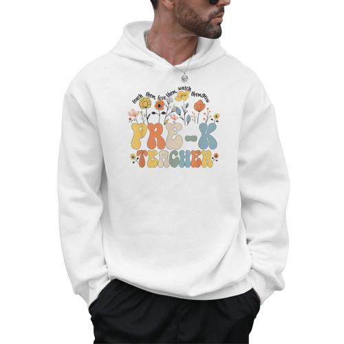 Pre-k Teacher Appreciation Teaching Wildflowers Men Hoodie - teacherstshirts.com DE