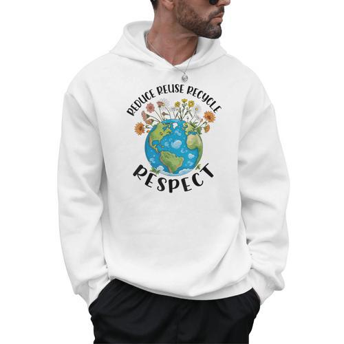 Reduce Reuse Recycle Respect Earth Day Teacher Girl Women Men Hoodie - teacherstshirts.com AU