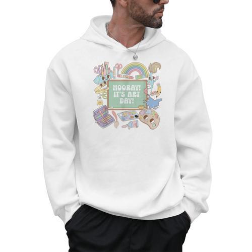 Retro Hooray It's Art Day Art Teacher Back To School Women Men Hoodie - teacherstshirts.com UK
