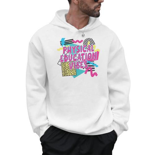 Retro Physical Education Vibes Gym Teacher Phys Ed Teacher Men Hoodie - teacherstshirts.com CA