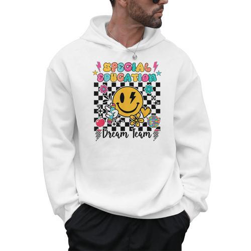 Retro Special Education Squad Groovy Dream Team Teacher Men Hoodie - teacherstshirts.com UK