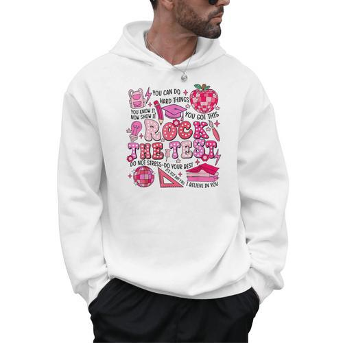 Rock The Test Testing Day Don't Stress Do Your Best Teacher For Men Women Girls Kids Men Hoodie - teacherstshirts.com