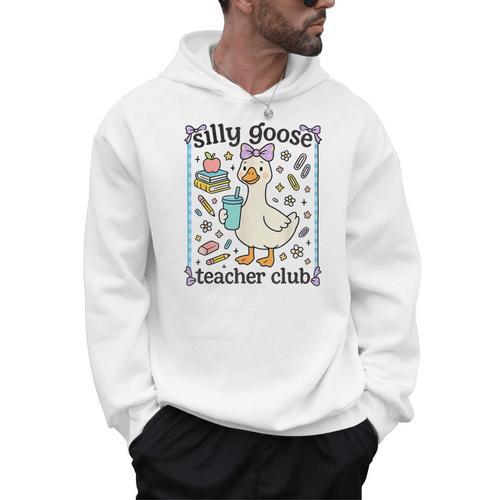 Silly Goose Teacher Club Silly Goose For Teacher Men Hoodie - teacherstshirts.com CA