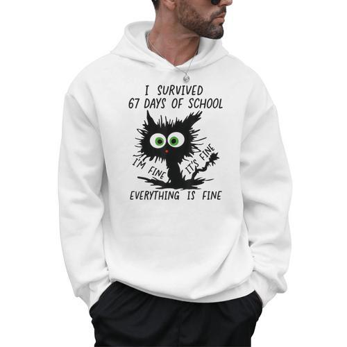 I Survived 67 Days Of School Teachers Students Humor Men Hoodie - teacherstshirts.com