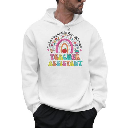 It Takes A Big Heart To Shape Little Minds Teacher Assistant Men Hoodie - teacherstshirts.com AU