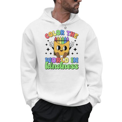 Teacher Back To School Color In Kindness Crayon Pencil Men Hoodie - teacherstshirts.com UK