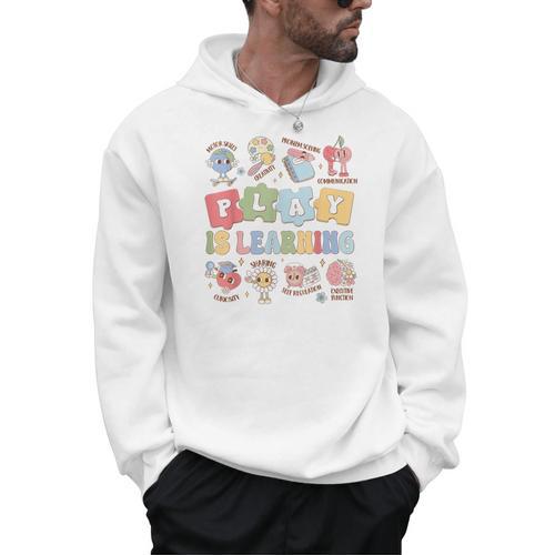 Teacher Groovy Play Is Learning Back To School Men Hoodie - teacherstshirts.com UK