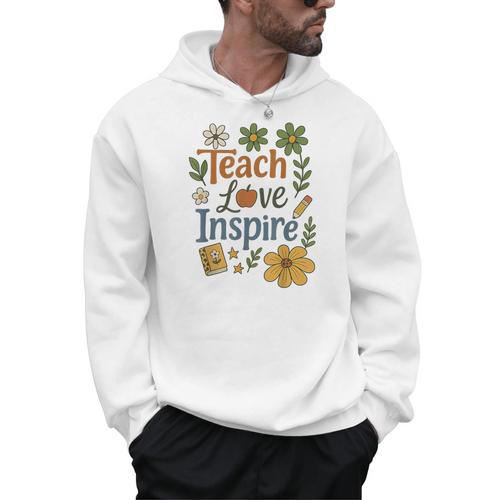 Teacher Inspire Love Men Hoodie - teacherstshirts.com